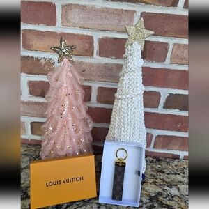 Louis Vuitton Monogram Keychain with Gold Accents